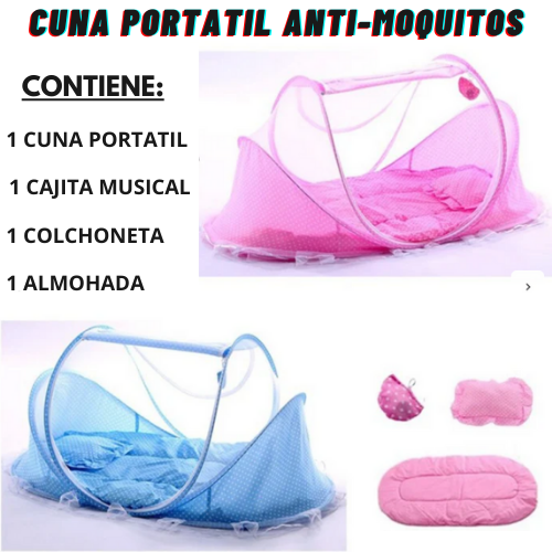 Cuna Portátil Anti-mosquitos con Musical