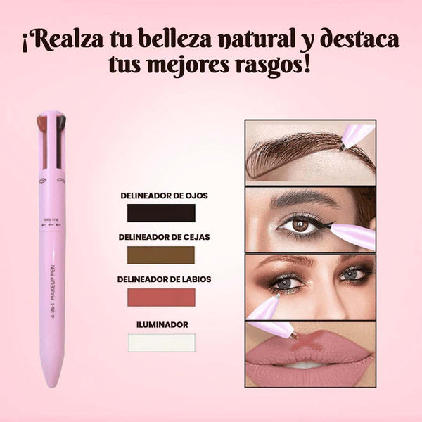 LAPIZ DE MAQUILLAJE PRO 4 EN 1  - RESISTENTE AL AGUA